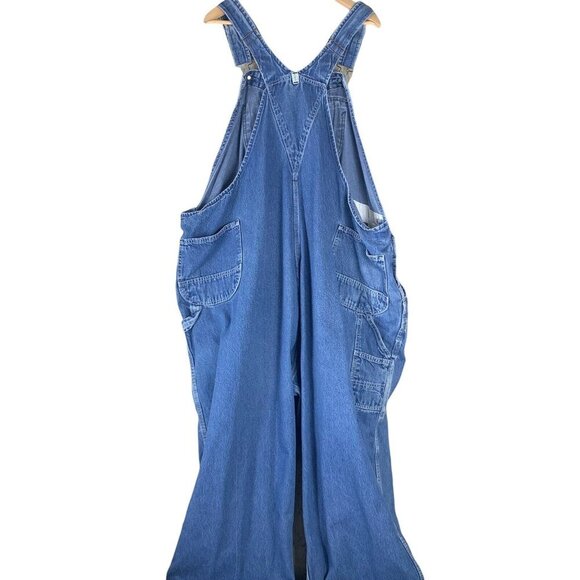 Key Imperial Size 40x26 Overalls Distressed Medium Wash Denim Adjustable Mens - Picture 5 of 11